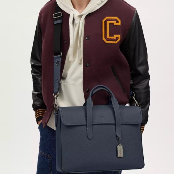 NWT！COACH SULLIVAN PORTFOLIO BRIEF (COACH C9875) GUNMETAL/DENIM - Picture 8 of 12